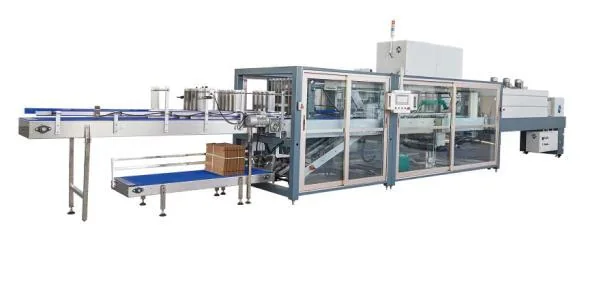 Secondary packing system connected to a bottled water filling line